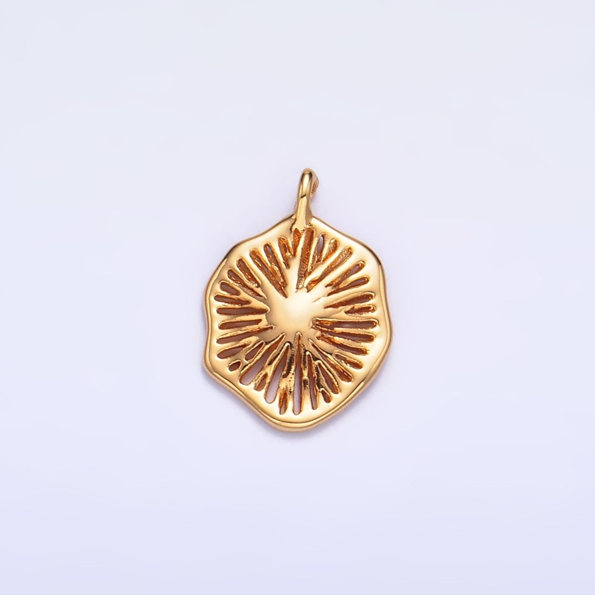 24K Gold Filled Linear Open Curved Abstract Charm | W261