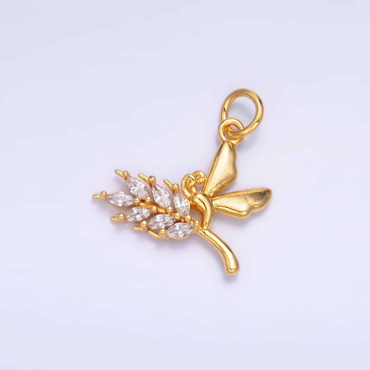 24K Gold Filled Marquise CZ Butterfly Charm in Gold & Silver | W885