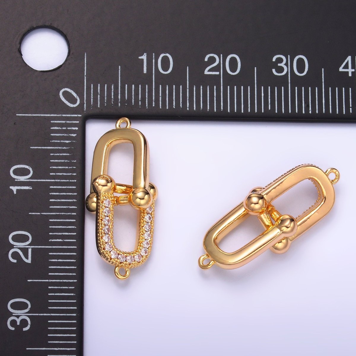 24K Gold Filled Micro Paved CZ Chain Link Connector | Z1056