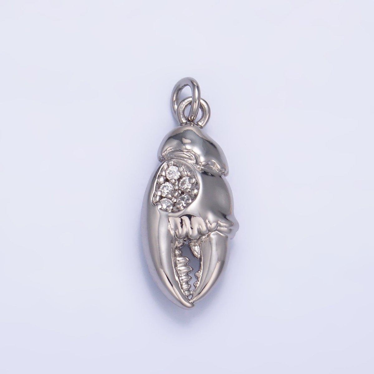 24K Gold Filled Micro Paved CZ Crustacean Crab Claw Charm in Gold & Silver | W381
