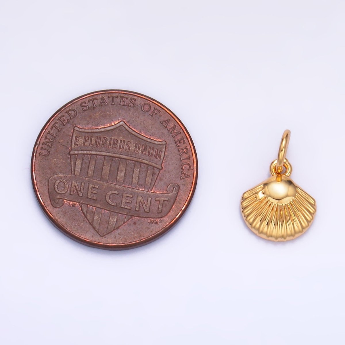 24K Gold Filled Mini Clam Sea Shell Minimalist Charm | W326