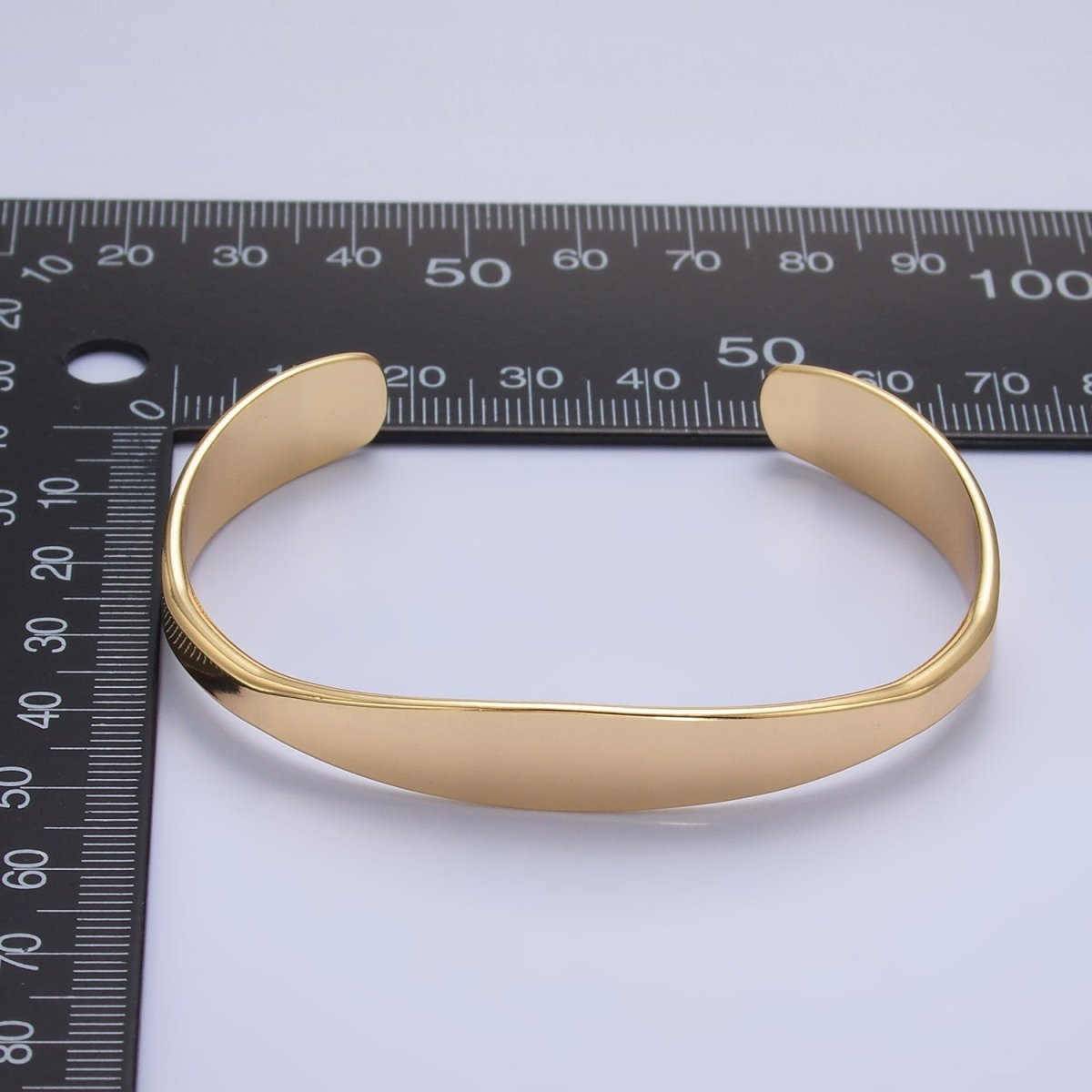 24K Gold Filled Minimalist Band Cuff Bracelet | WA-2663