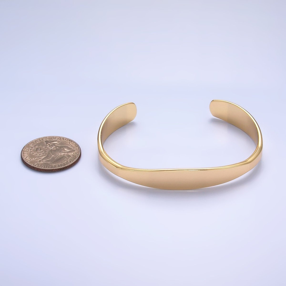24K Gold Filled Minimalist Band Cuff Bracelet | WA-2663