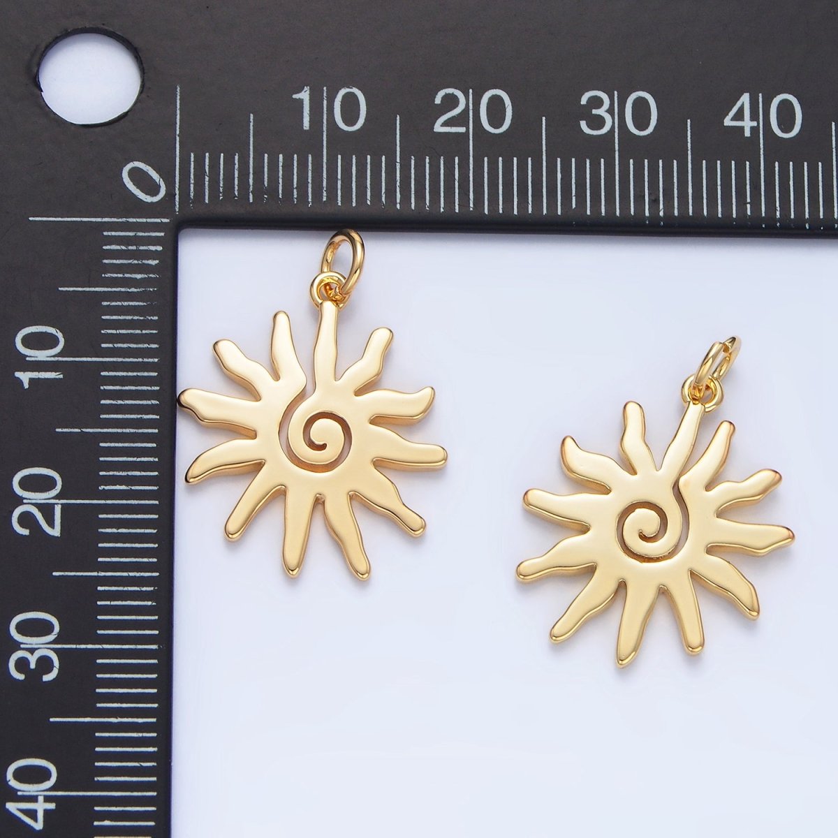 24K Gold Filled Minimalist Celestial Sun Ray Charm | X909