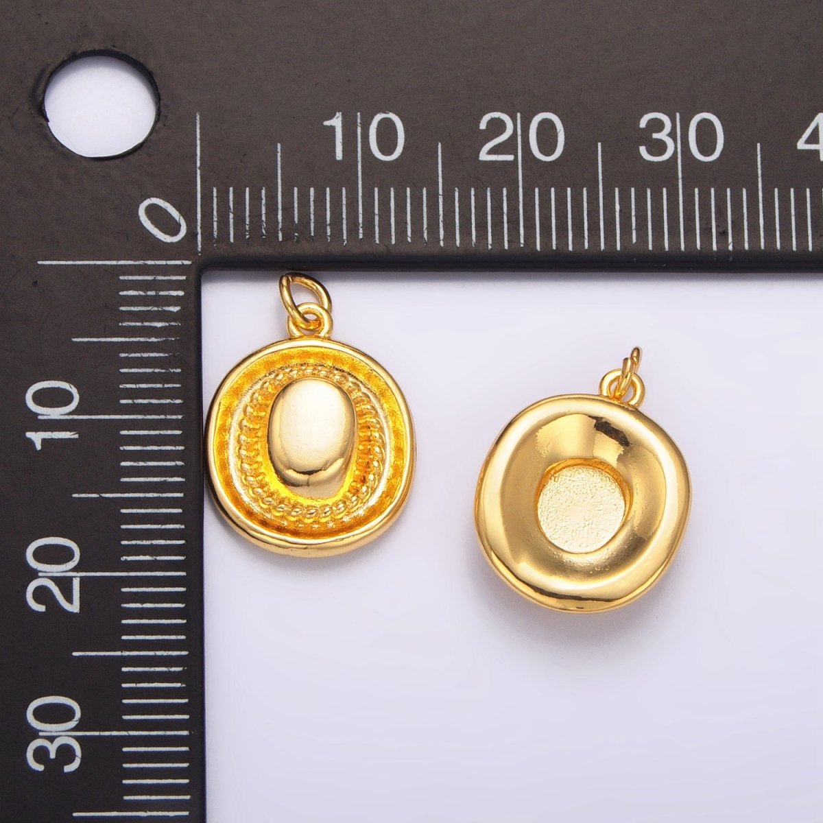 24K Gold Filled Minimalist Cowboy Hat Multidimensional 3D Charm | W098
