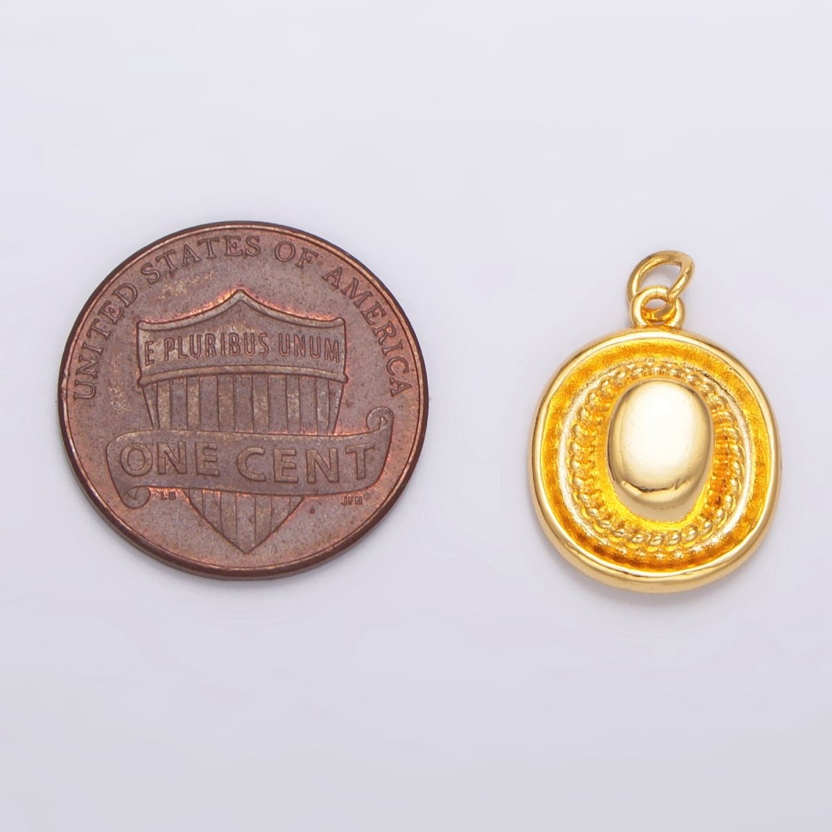 24K Gold Filled Minimalist Cowboy Hat Multidimensional 3D Charm | W098