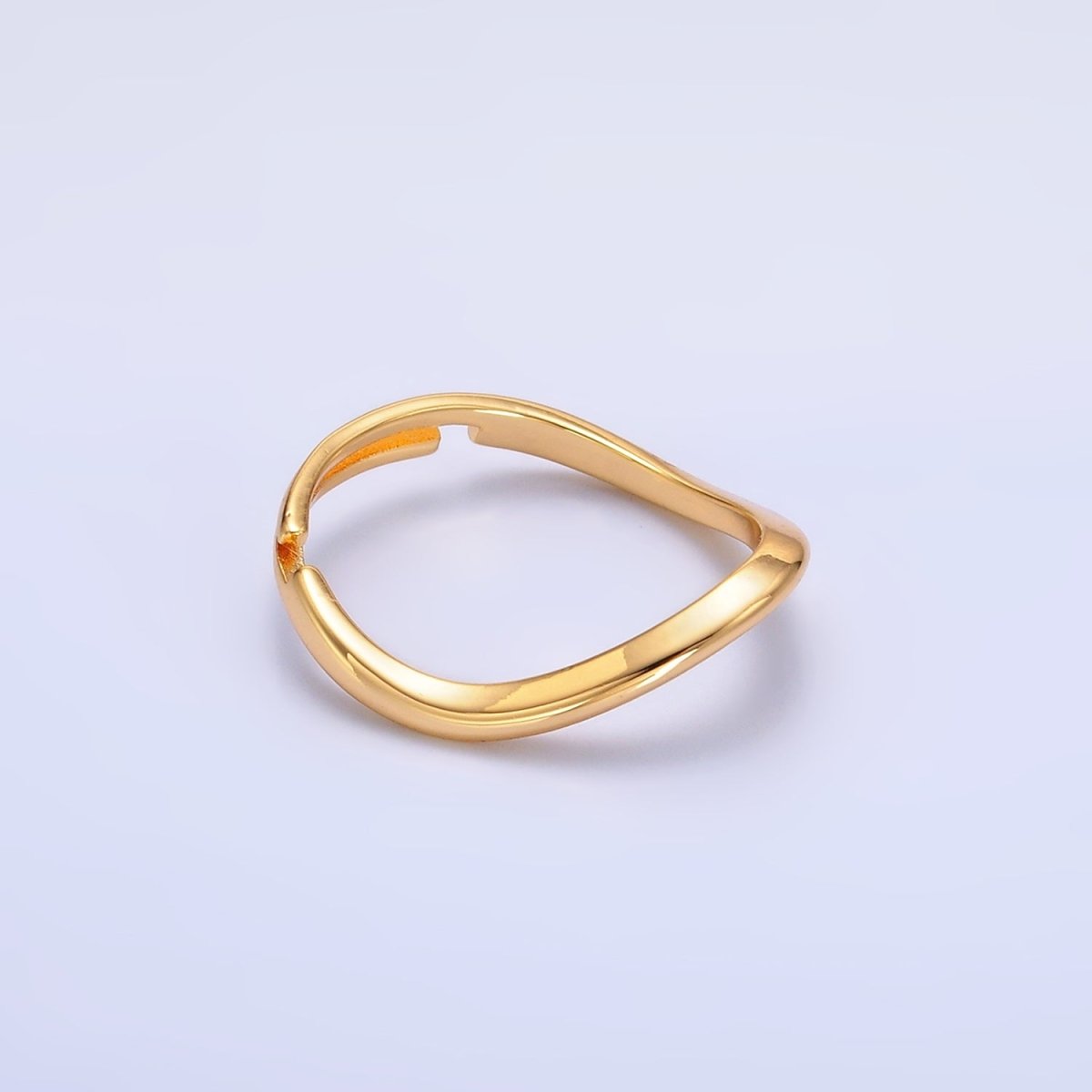 24K Gold Filled Minimalist Curved Chevron Ring | U432