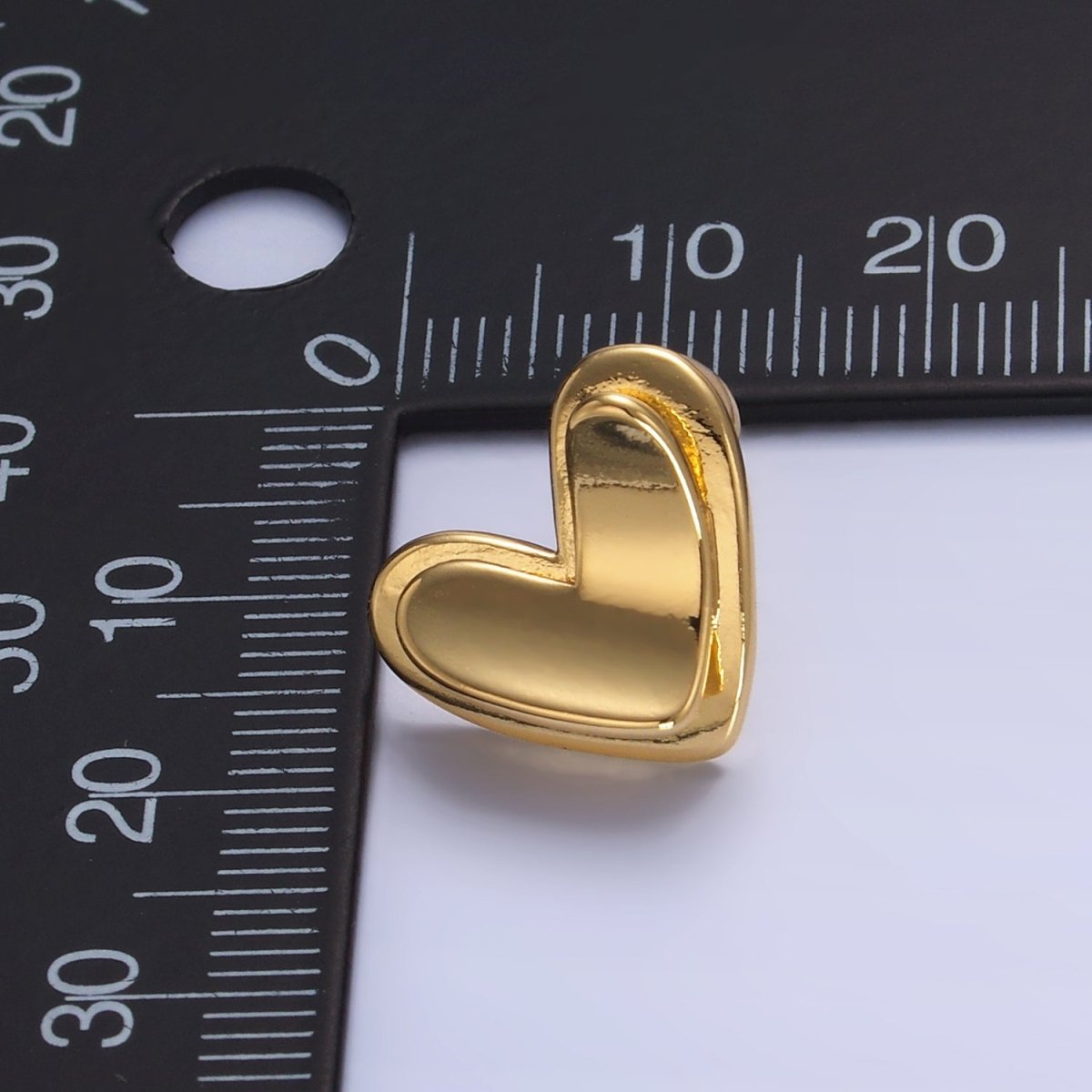24K Gold Filled Minimalist Heart Stud Earrings in Gold & Silver | AB1411 AB1412