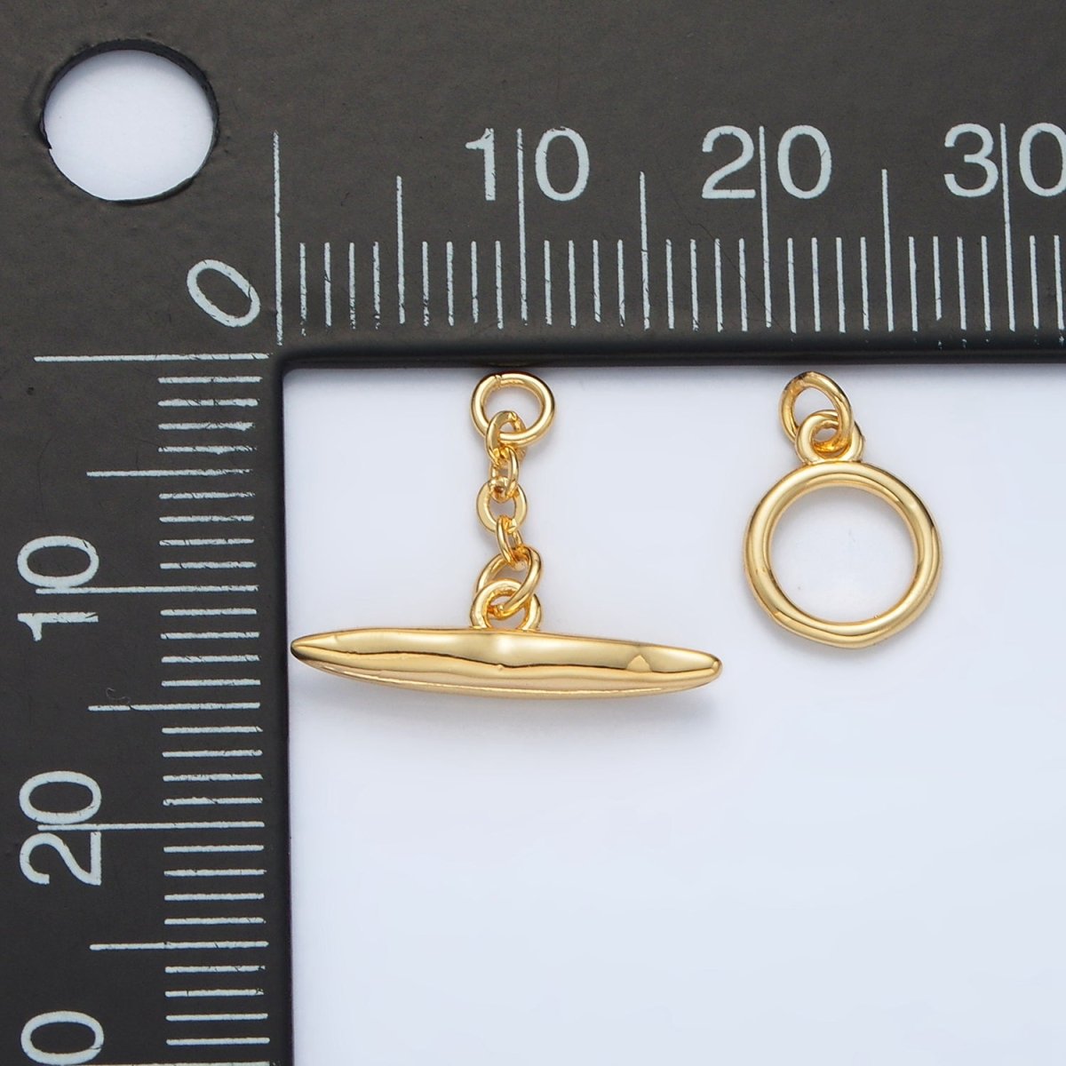 24K Gold Filled Minimalist Molten Toggle Clasps Closure Set |