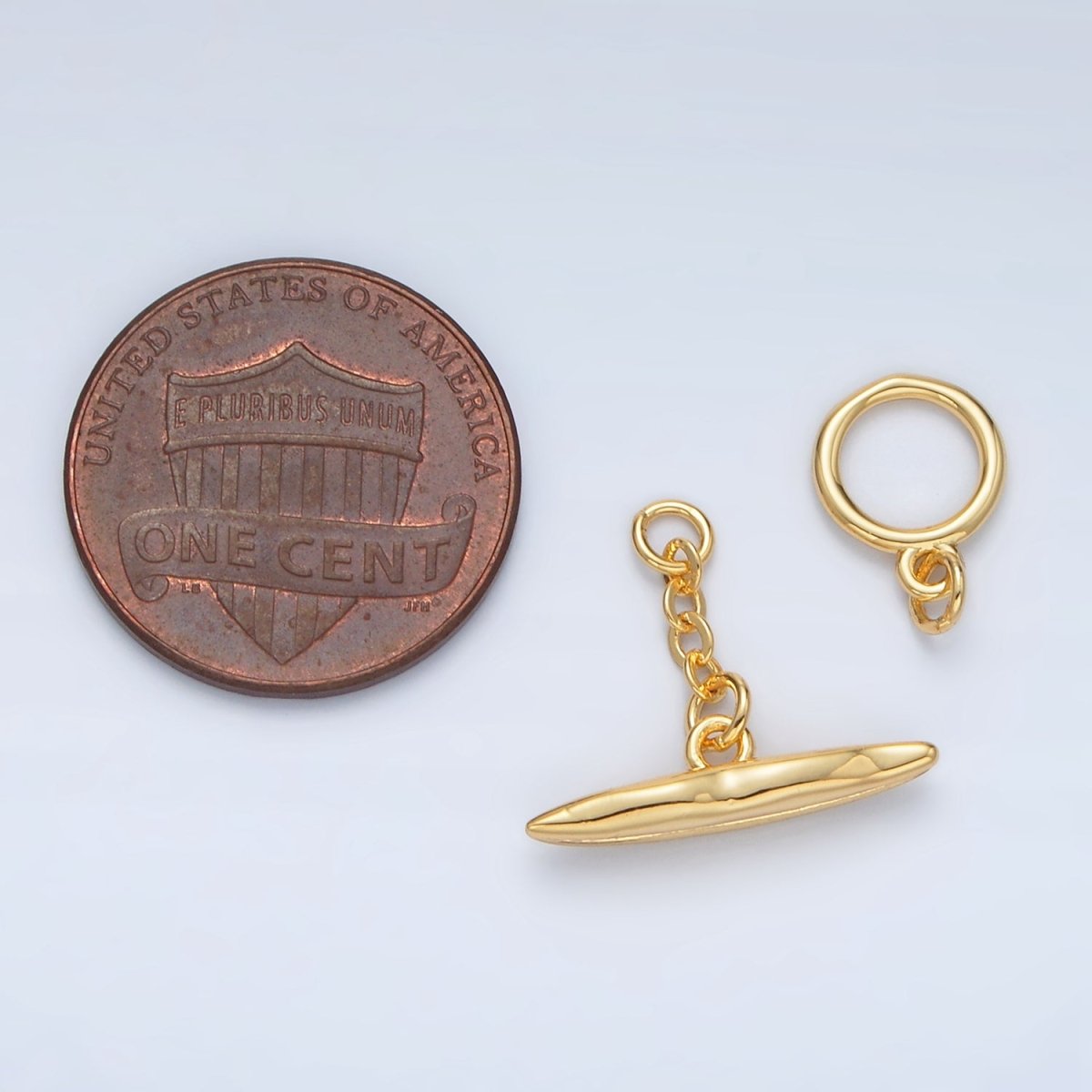 24K Gold Filled Minimalist Molten Toggle Clasps Closure Set |