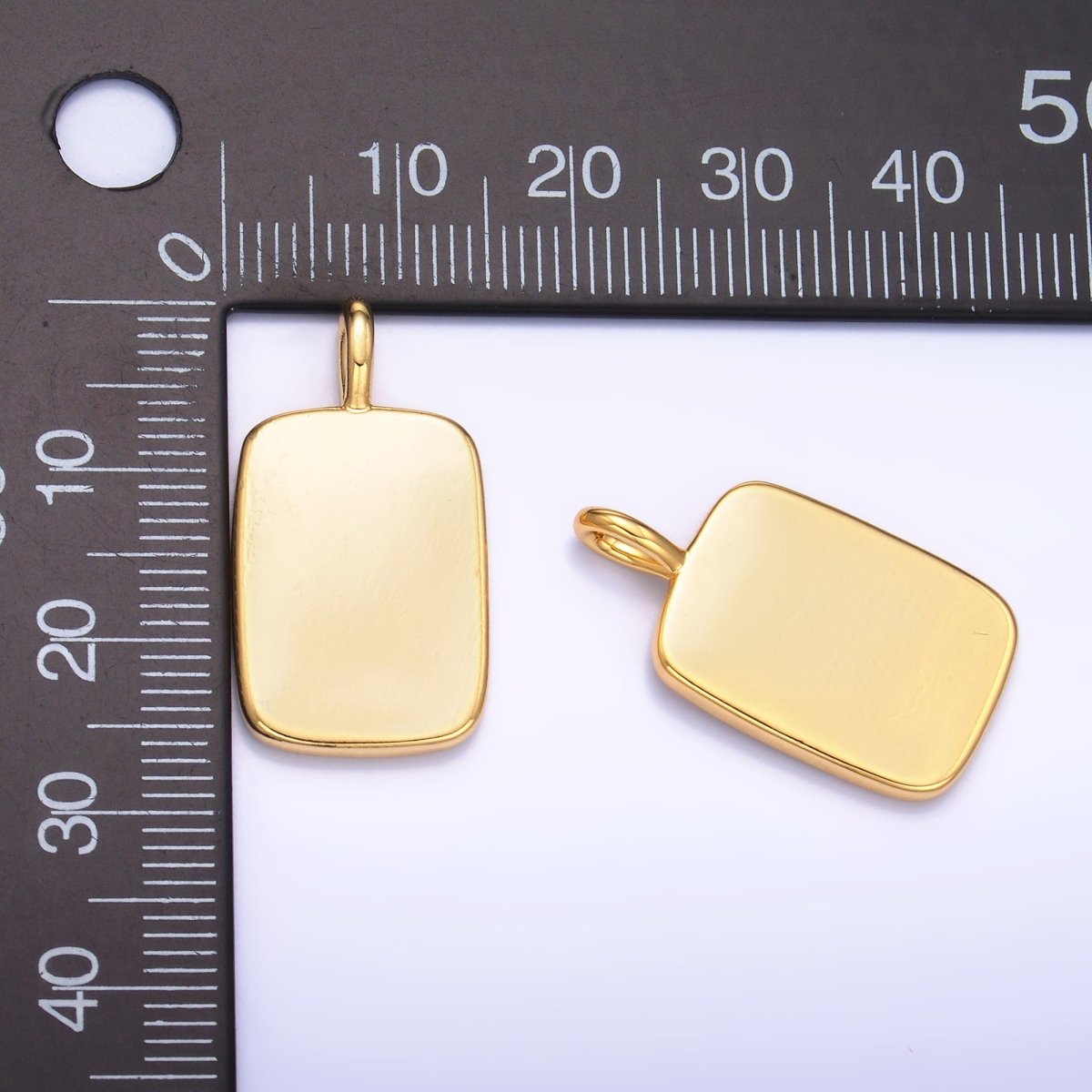 24K Gold Filled Minimalist Tag Bar Pendant | AA1457