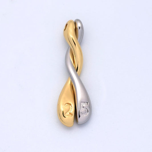 24K Gold Filled Molten Drip Twirl Mixed Metal Charm Set | C875