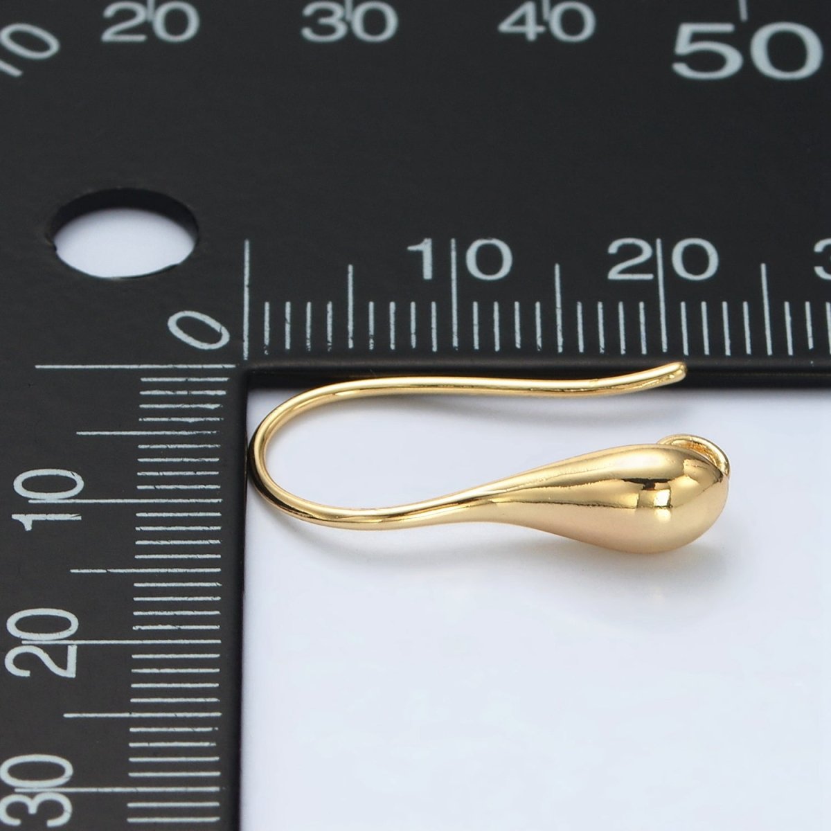 24K Gold Filled Molten Minimalist Teardrop French Hook Open Loop Drop Earrings Findings | Z1004