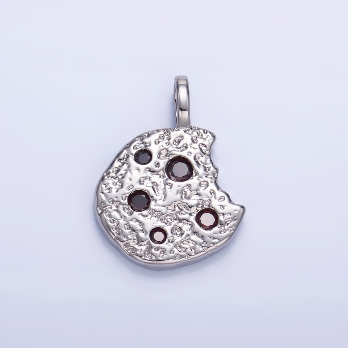24K Gold Filled Multicolor CZ Bitten Cookie Food Pendant in Gold & Silver | AA1427