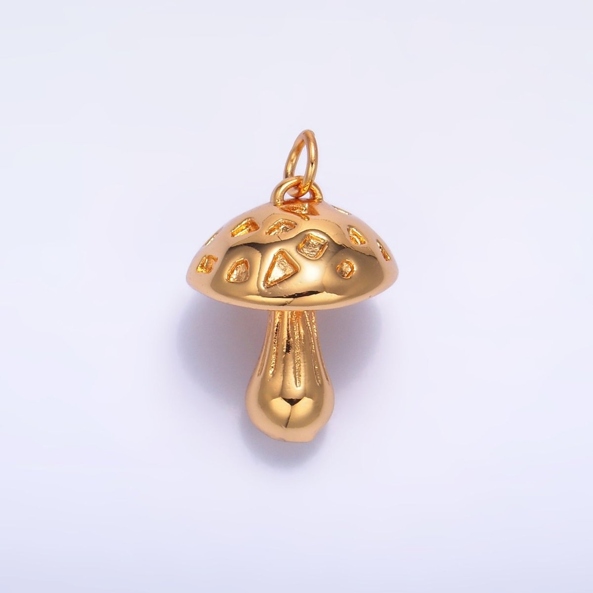 24K Gold Filled Multidimensional 3D Mushroom Charm | W260