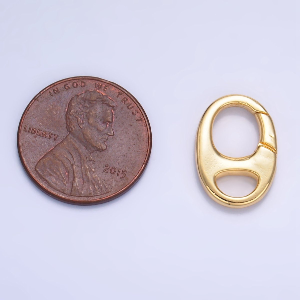 24K Gold Filled Oval Soda Tab Push Gate Minimalist Finding | Z1002
