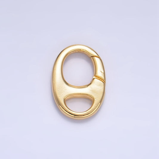 24K Gold Filled Oval Soda Tab Push Gate Minimalist Finding | Z1002
