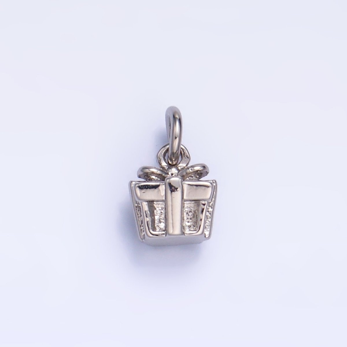 24K Gold Filled Present Gift Box 3D Multidimensional Charm in Gold & Silver | W799