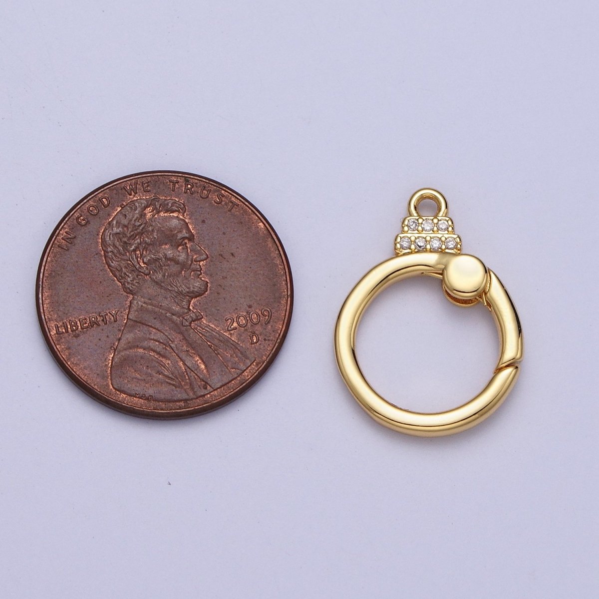 24K Gold Filled Push Gate Micro Paved CZ Minimalist Clasps Closure Finding | Z029