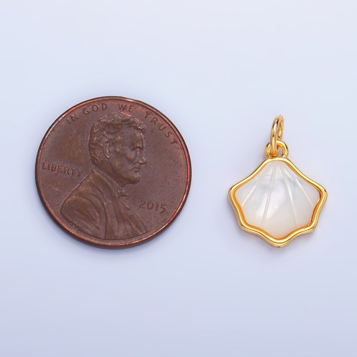 24K Gold Filled Scallop Seashell Ocean Beach Charm | W279