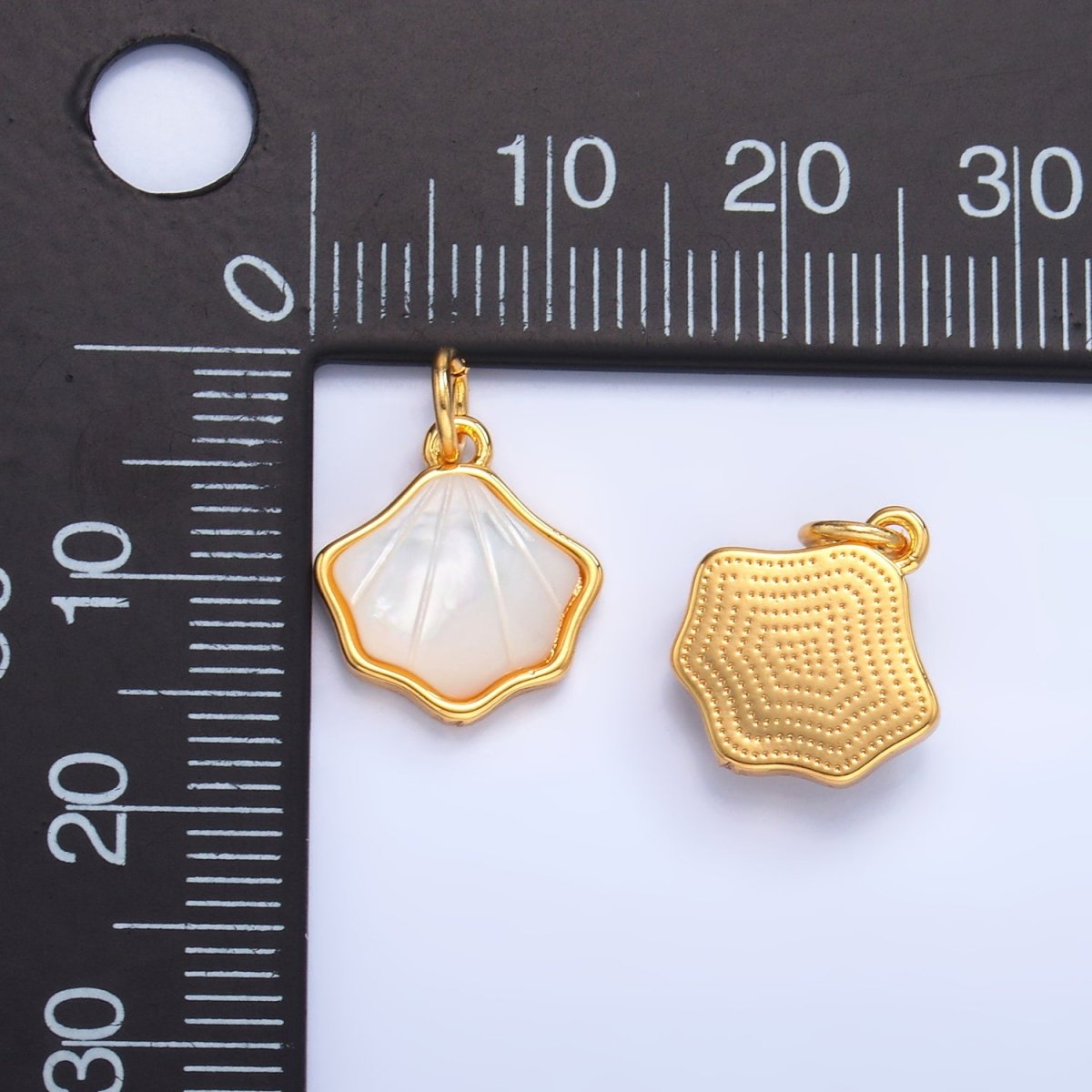 24K Gold Filled Scallop Seashell Ocean Beach Charm | W279