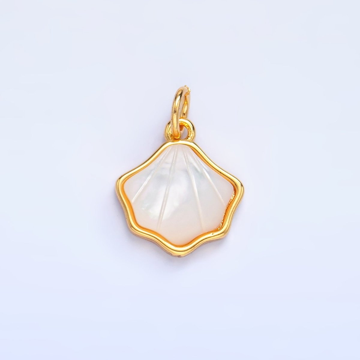 24K Gold Filled Scallop Seashell Ocean Beach Charm | W279