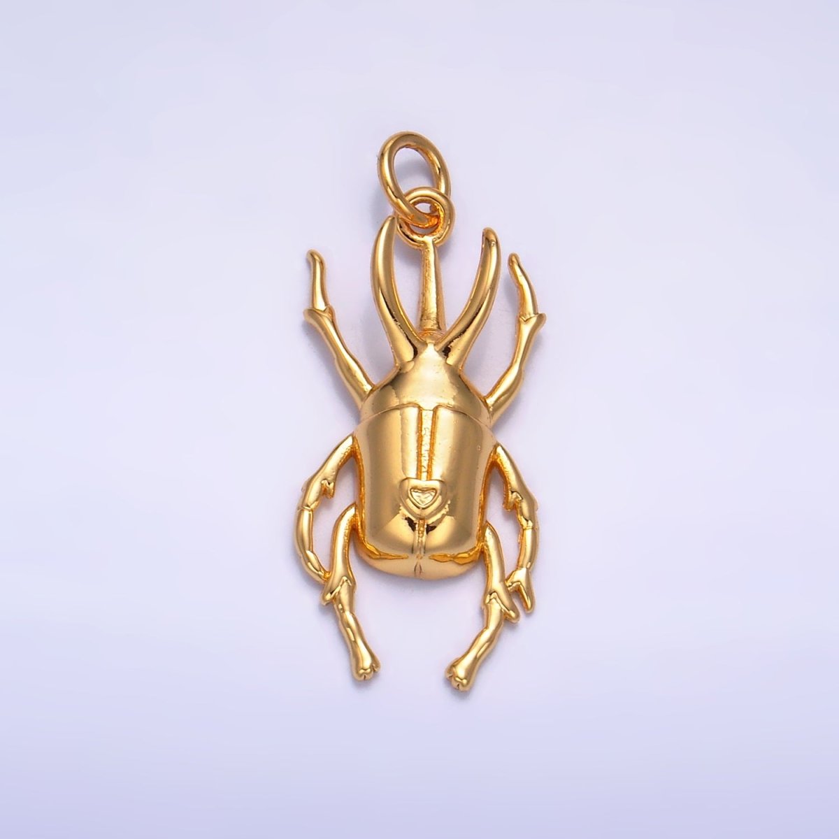 24K Gold Filled Scarab Beetle Insect Animal Charm | W237