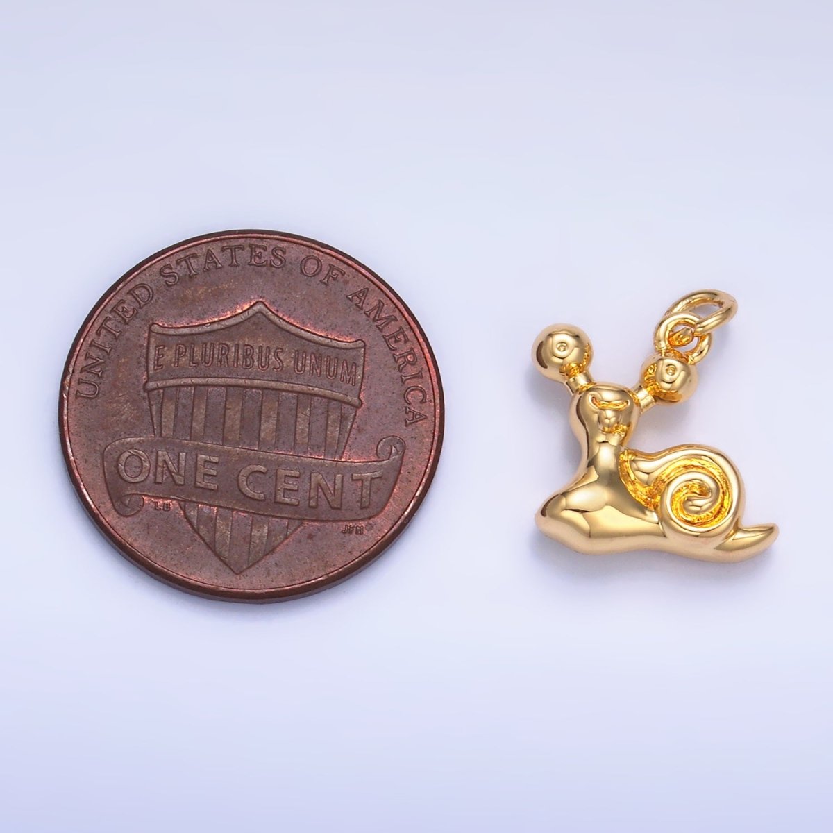 24K Gold Filled Snail Animal 3D Multidimensional Charm in Gold & Silver | W362
