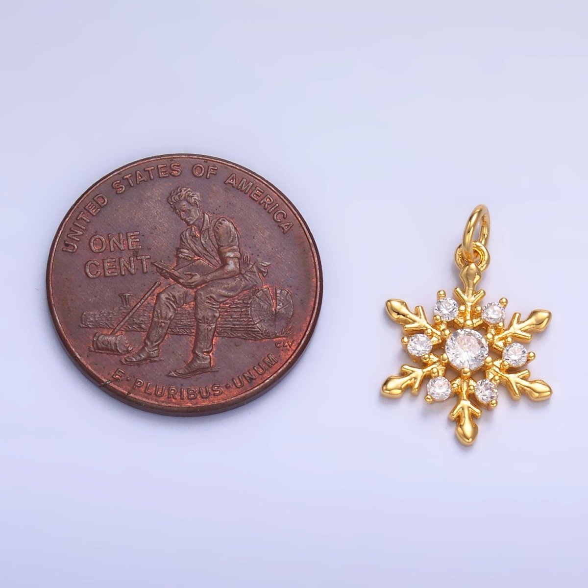 24K Gold Filled Snow Drop CZ Mini Charm in Gold & Silver | W830