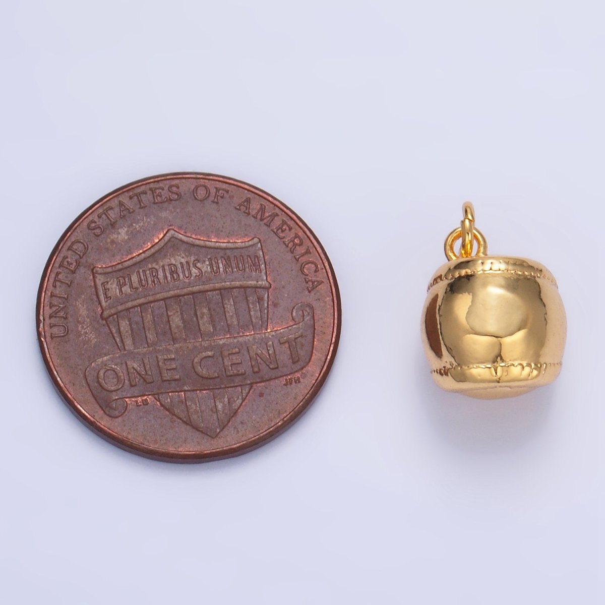 24K Gold Filled Softball Baseball Sports Multidimensional Charm in Gold & Silver | W066