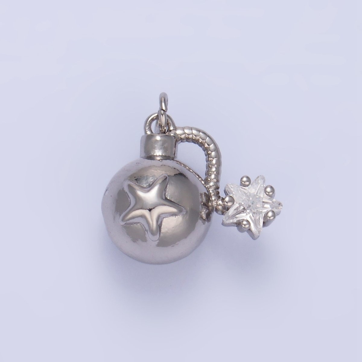 24K Gold Filled Star CZ Explosion Multidimensional 3D Charm in Gold & Silver | W137