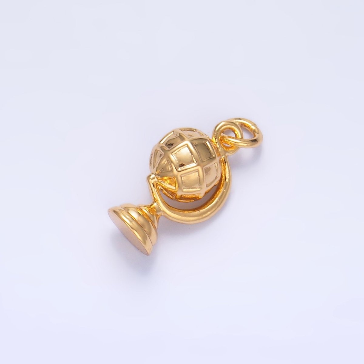 24K Gold Filled Travel World Globe Multidimensional 3D Charm in Gold & Silver | W131