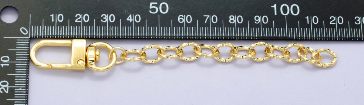 24K Gold Filled Twisted Cable Chain Bag Purse Charm Swivel Keychain Findings | WA-2903