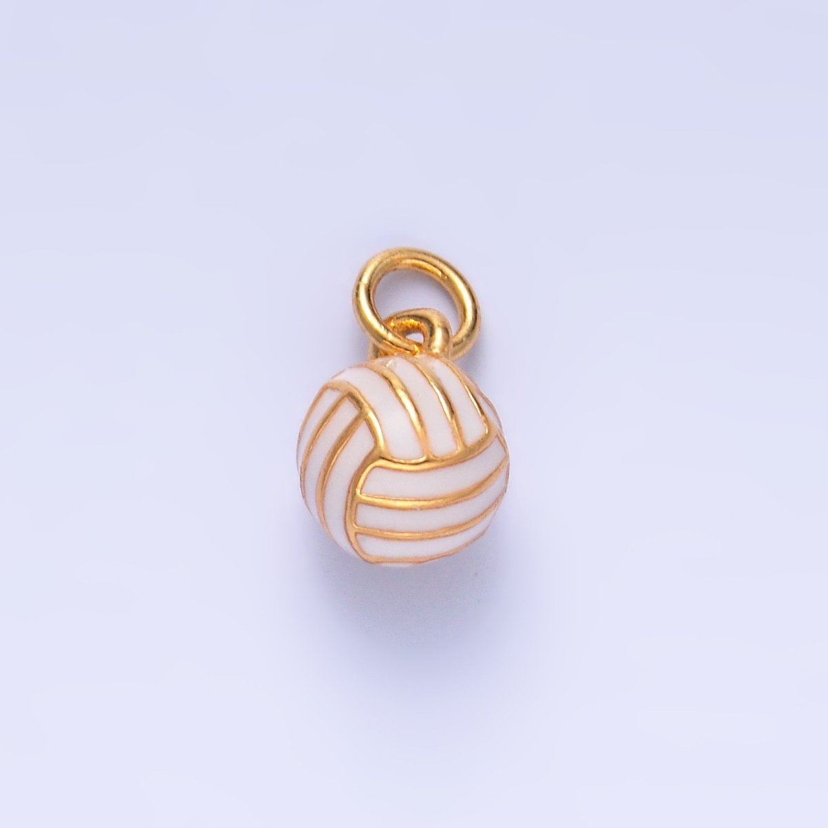 24K Gold Filled Volley Ball Enamel Multidimensional 3D Charm | W434