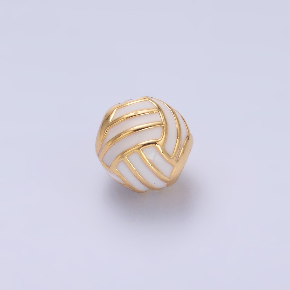 24K Gold Filled Volley Ball Sports Enamel Bead | B184