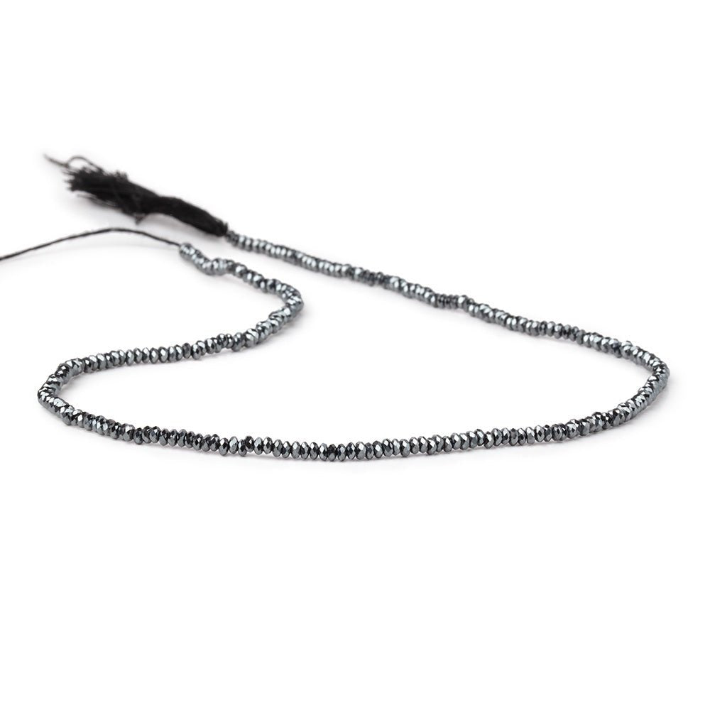 2.4mm Hematite Micro Faceted Heishi 12.5 inch 250 Beads AA
