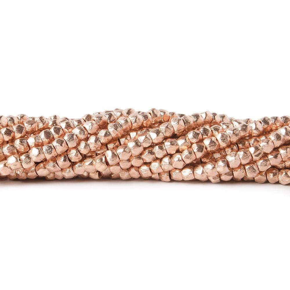 2.5mm Brushed Hand Cut Faceted Nugget Beads