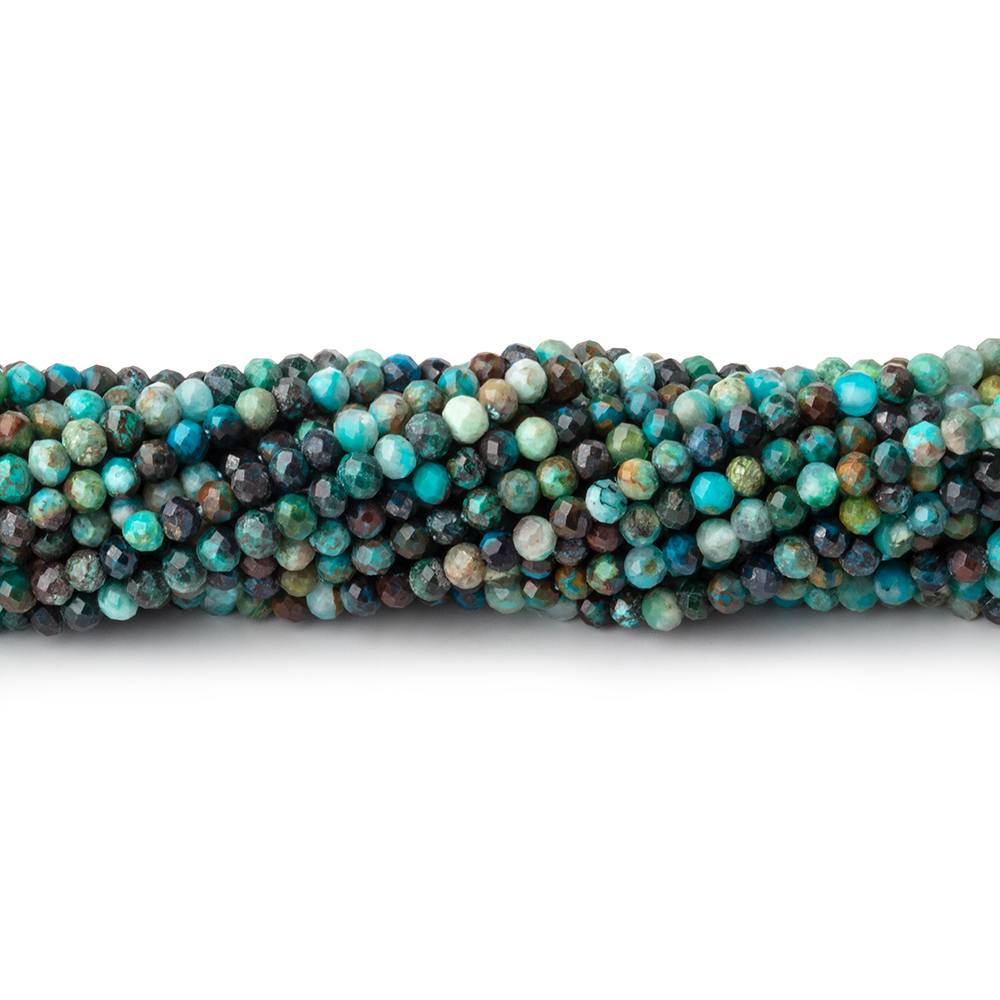 2.5mm Chyrsocolla Micro Faceted Rondelle Beads 12.5 inch 154 pieces