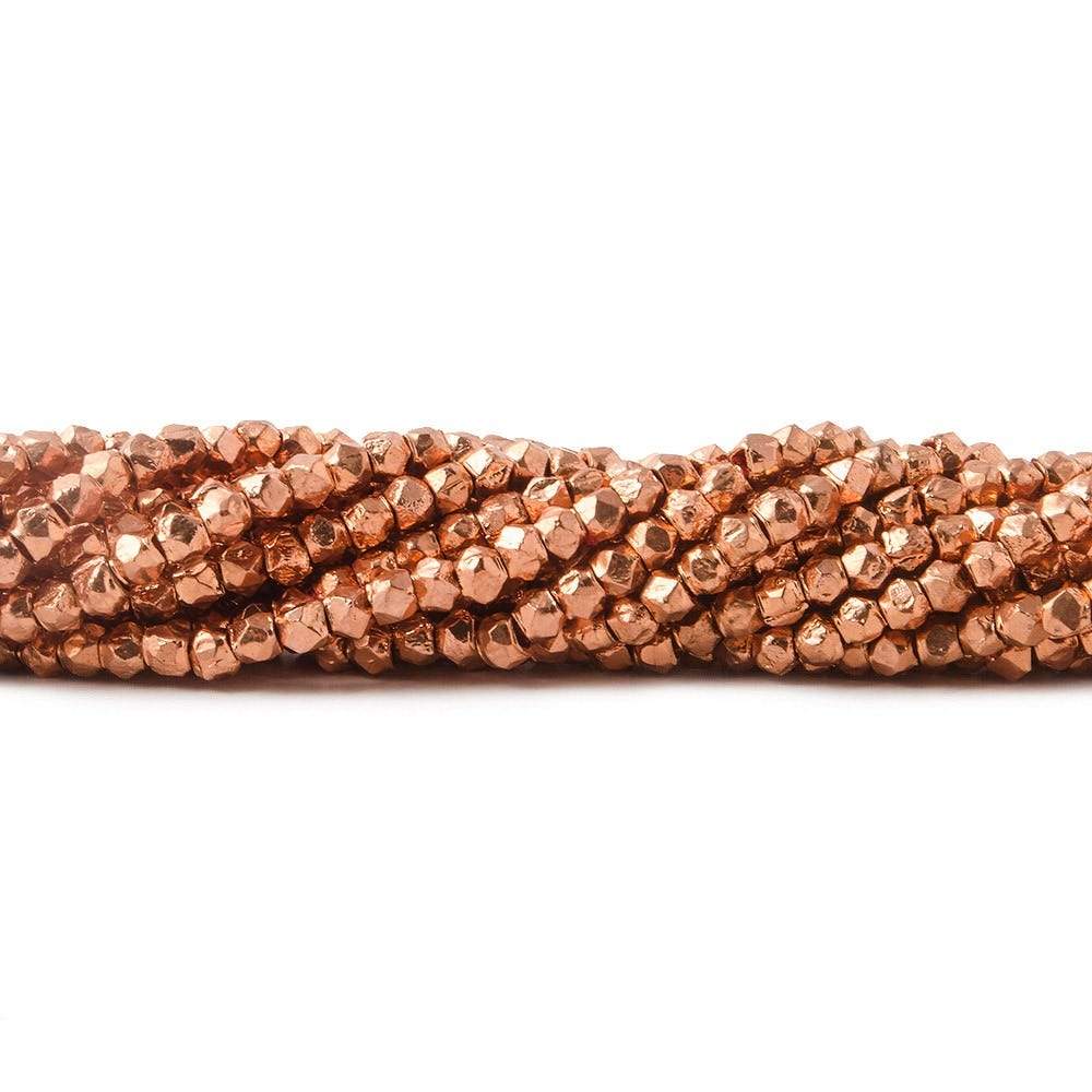2.5mm Hand Cut Faceted Nugget Beads