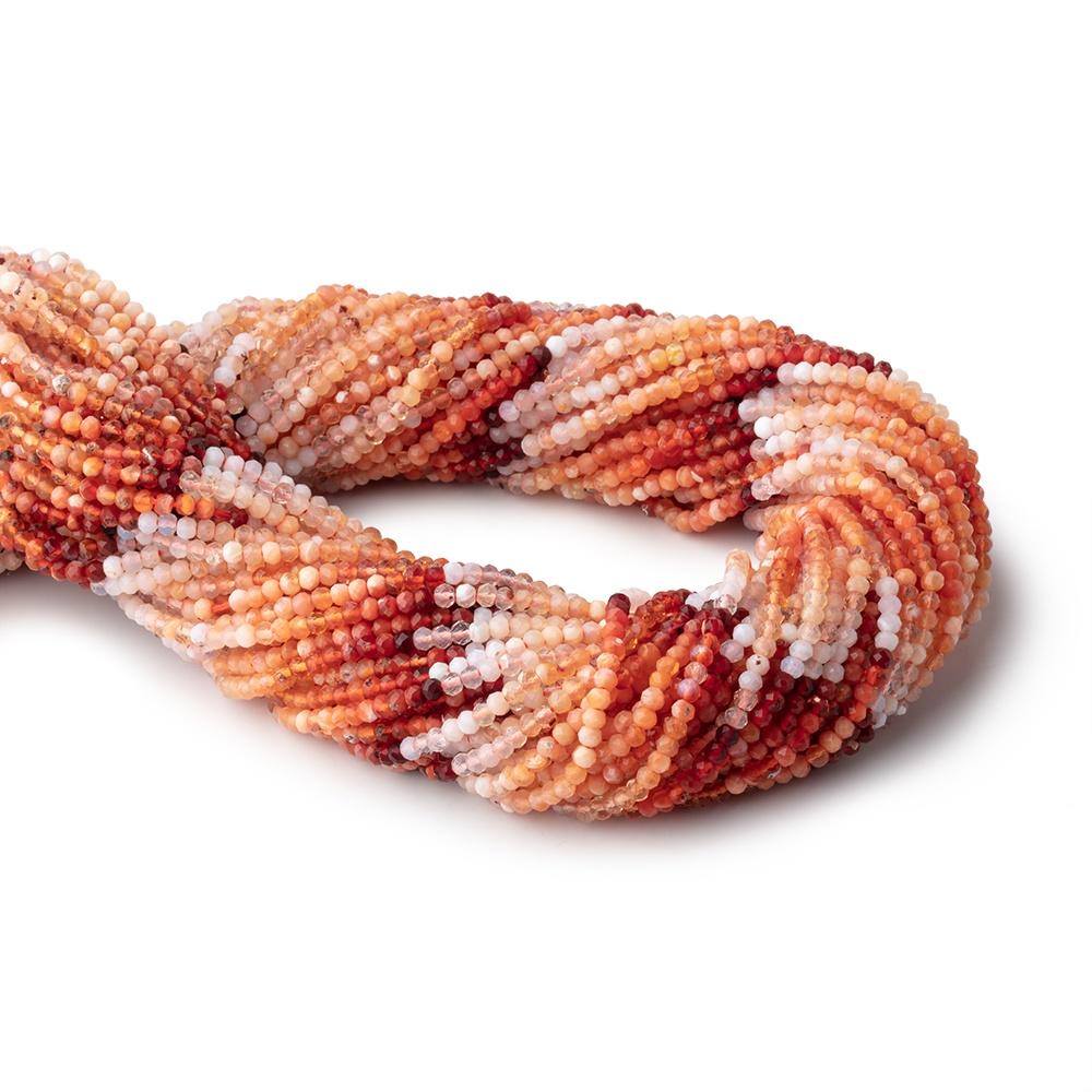 2.5mm Mexican Fire Opal Micro Faceted Rondelle Beads 12.5 inch 170 pieces AA