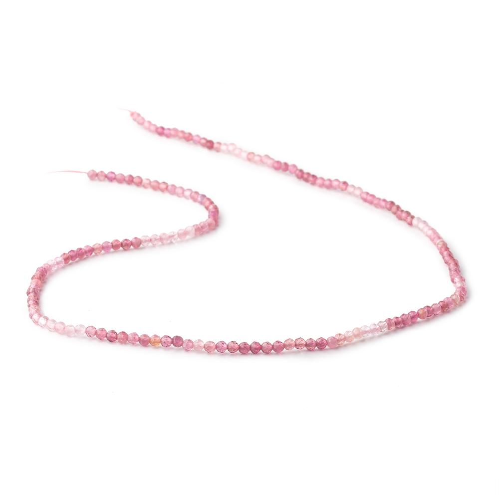 2.5mm Pink Tourmaline Micro Faceted Round Beads 15.25 inch 158 pieces AAA