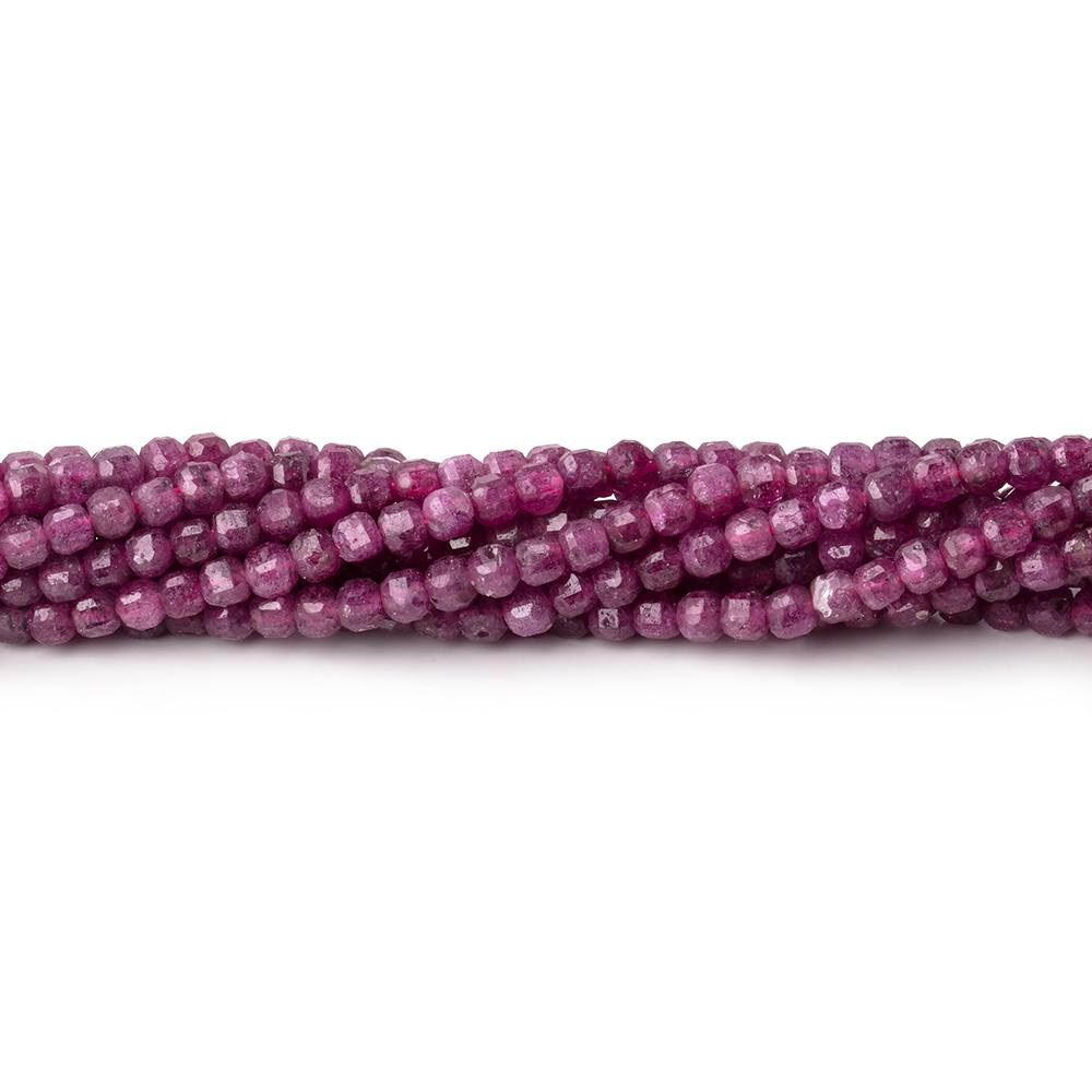 2.5mm Ruby Micro Faceted Cube Beads 15.25 inch 150 pieces