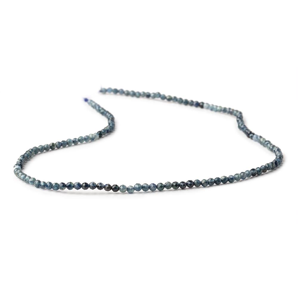 2.5mm Shaded Blue Sapphire Micro Faceted Round Beads 12.5 inch 130 pieces