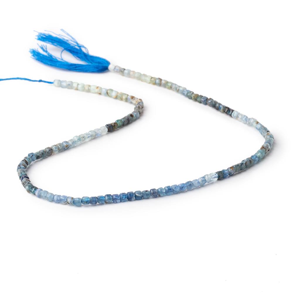 2.5mm Shaded Kyanite Micro Faceted Cube Beads 12.5 inch 128 pieces