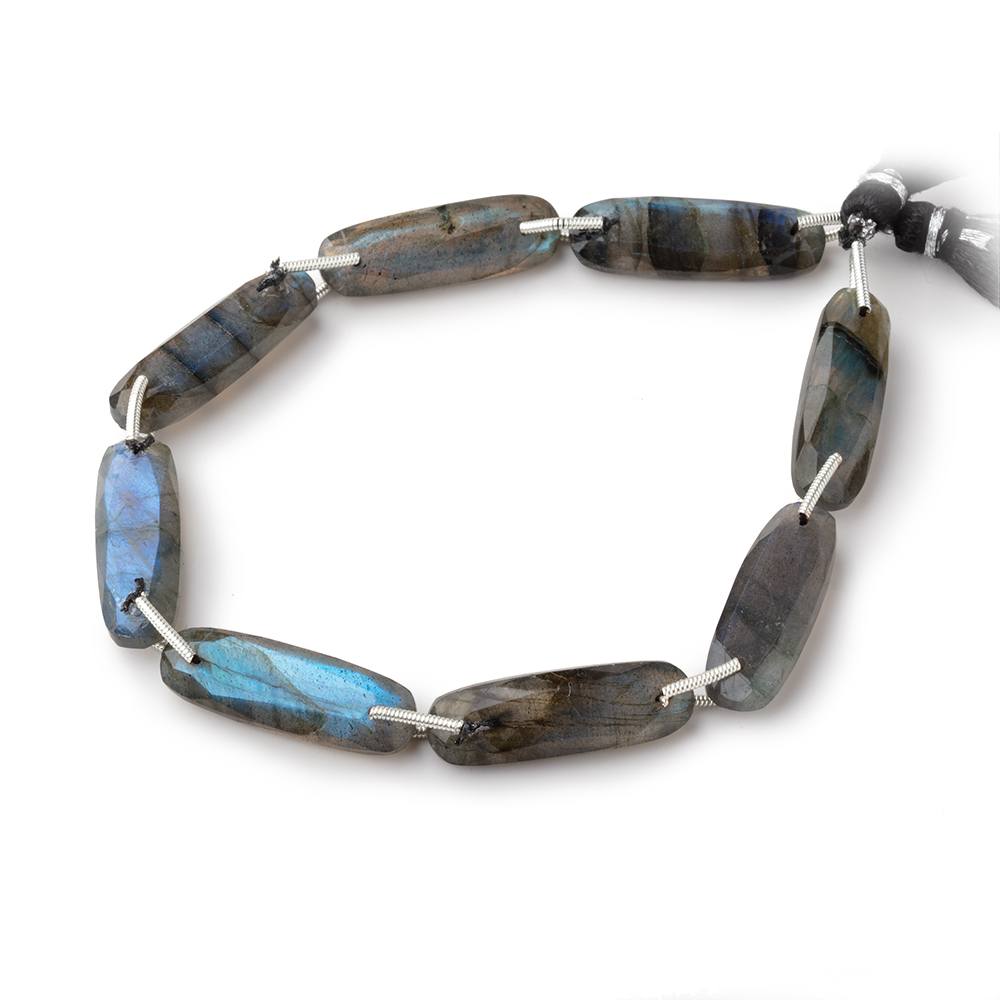 25x8mm Labradorite Double Drilled Oval Beads 8 inch 8 pieces
