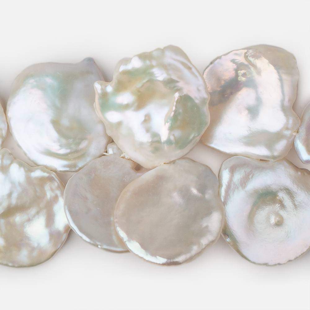26x21-34x30mm Cream Top Drilled Ultra Keshi Freshwater Pearls 16 inch 32 pieces AAA