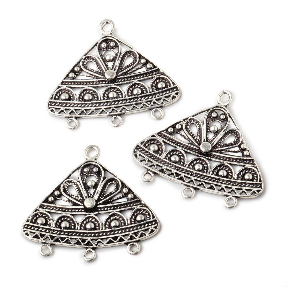 26x28mm Sterling Silver Chandelier With 3 Drop Rings 1 piece