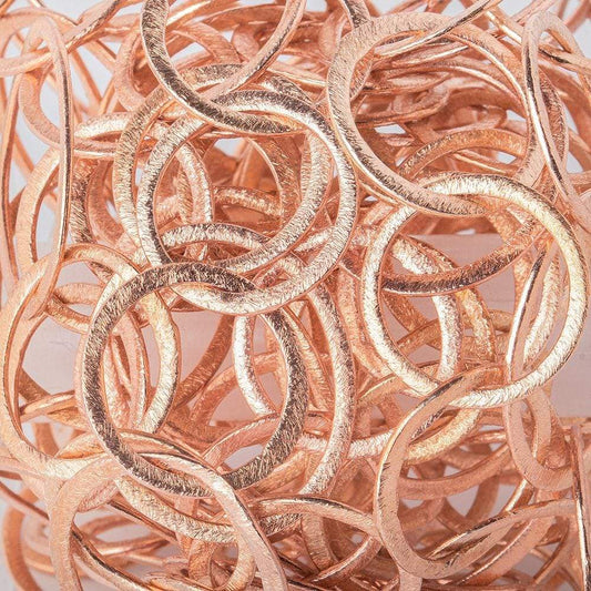 28x23mm & 20mm Rose Gold plated Brushed Oval & Round Link Chain