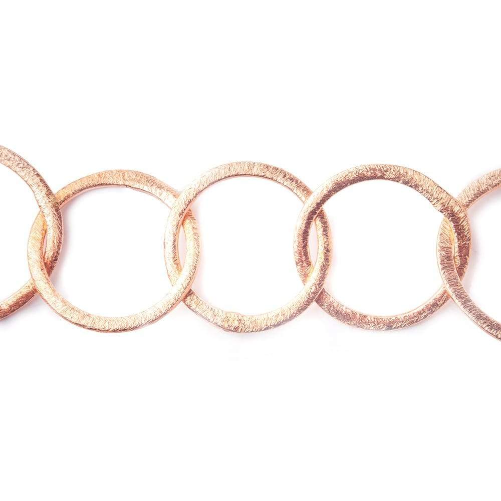28x23mm & 20mm Rose Gold plated Brushed Oval & Round Link Chain