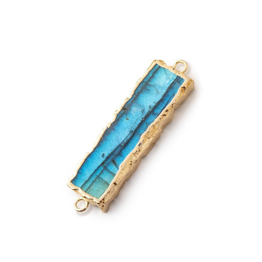 28x8mm Gold Leafed Labradorite Bar Connector 1 piece